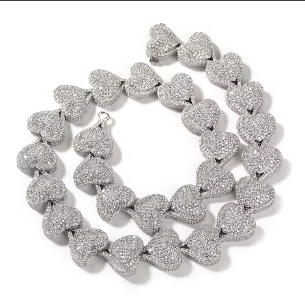Silver Heart Necklace 16inch - Picture 7 of 7